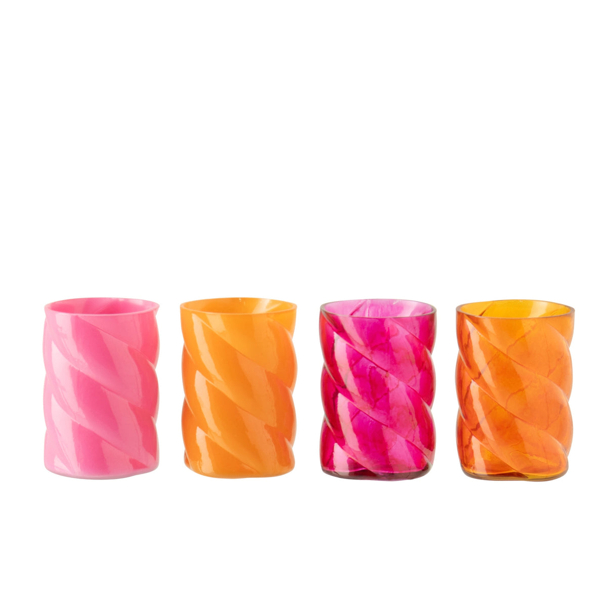 Lanterne in vetro arancione/rosa, assortimento piccolo da 4, J-Line