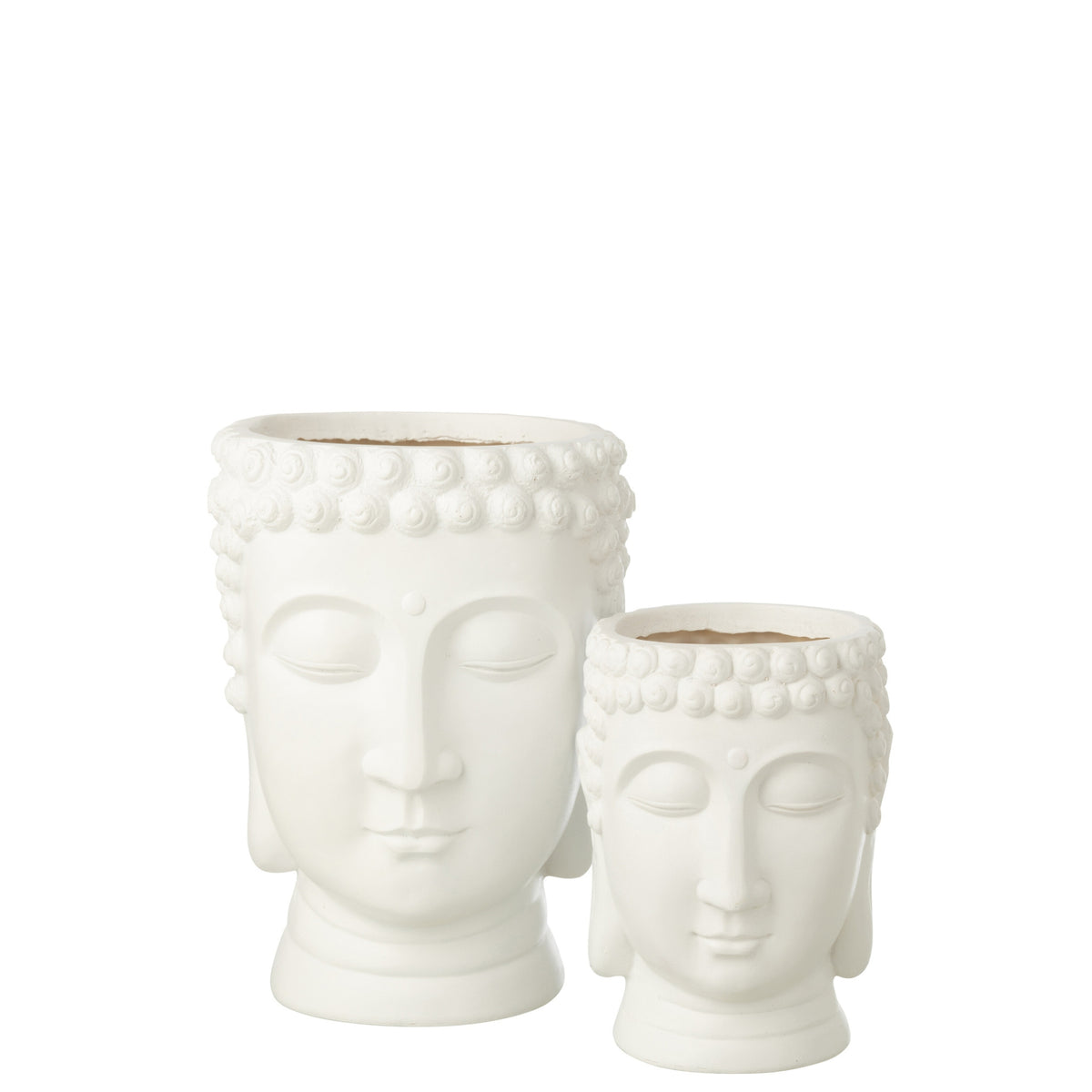 Vaso Buddha in poliresina bianco grande J-Line