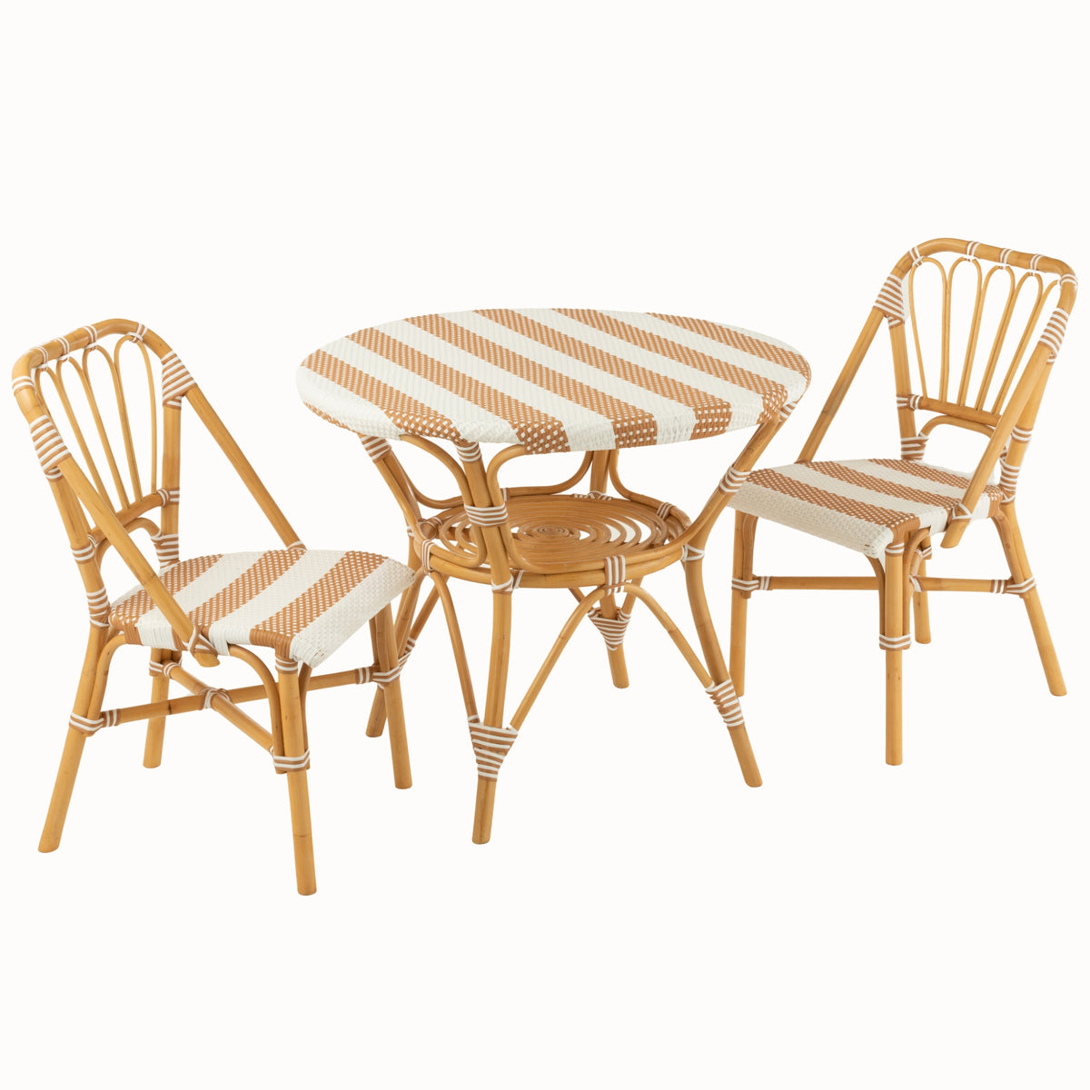 Tavolo da pranzo in rattan beige/bianco J-Line