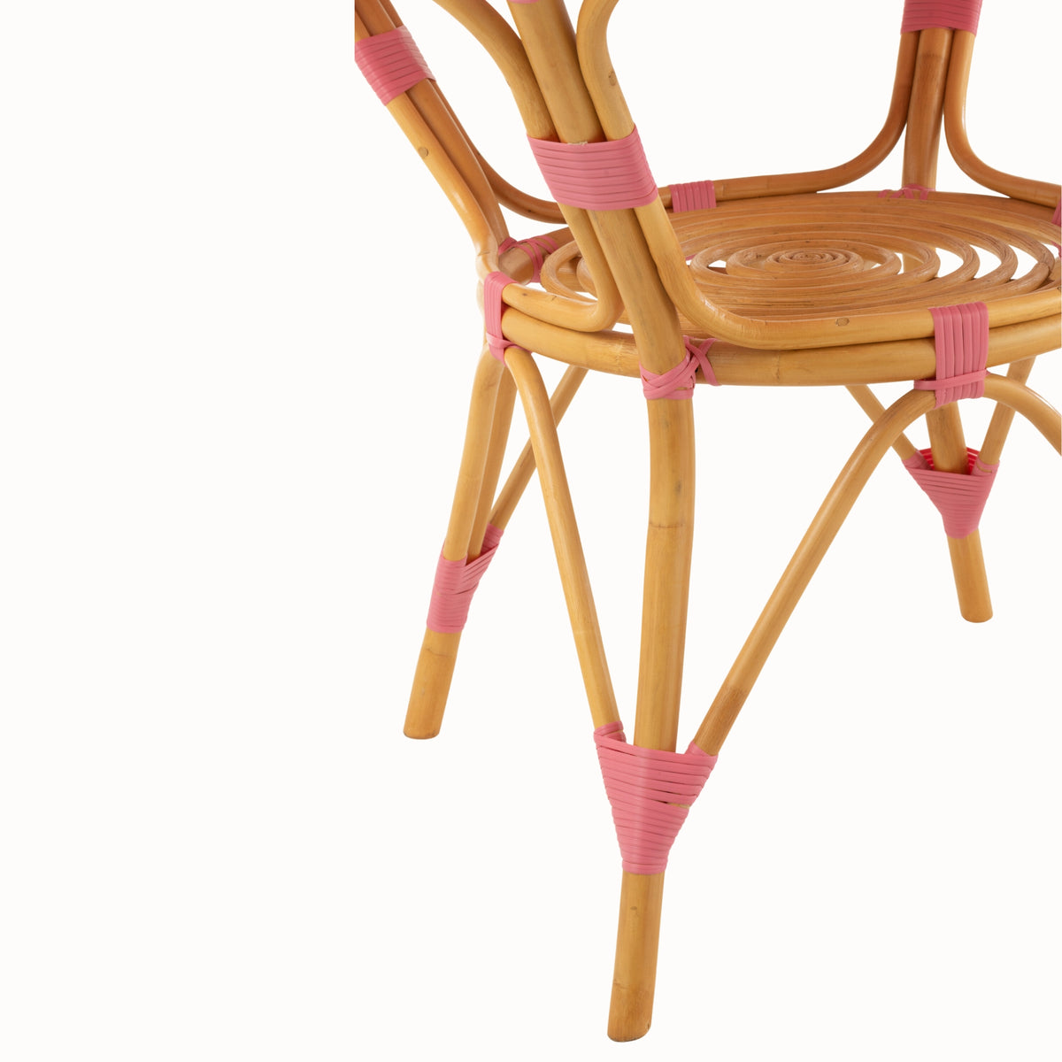 Tavolo da pranzo in rattan rosa/bianco J-Line