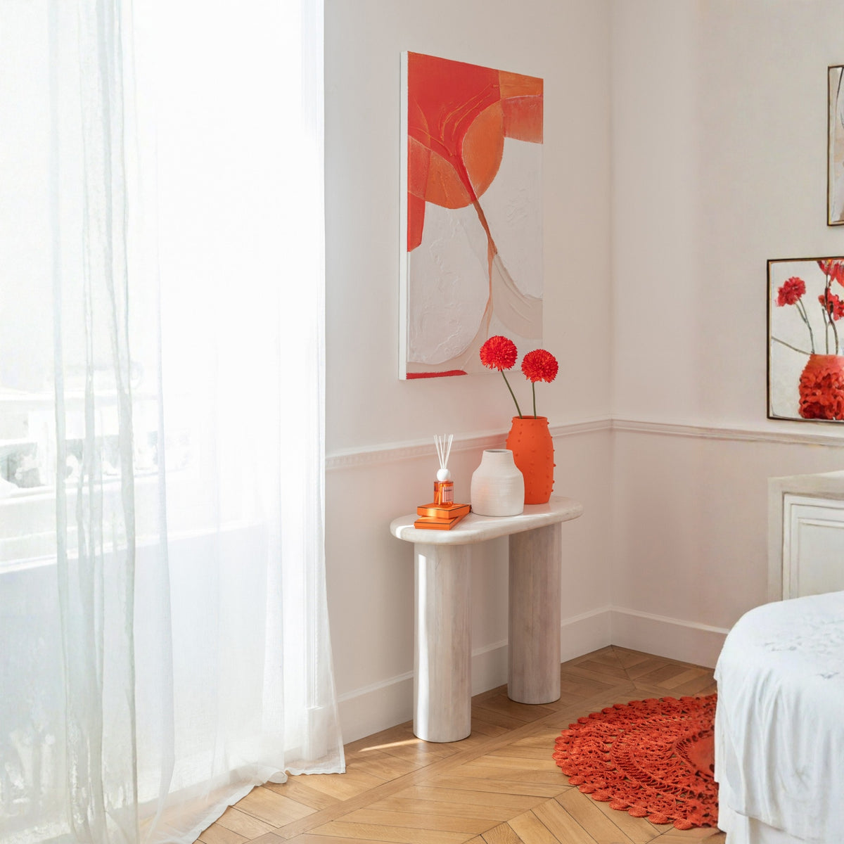 Dipinto Circkles Acrilico Arancione Scuro/Bianco Sporco J-Line