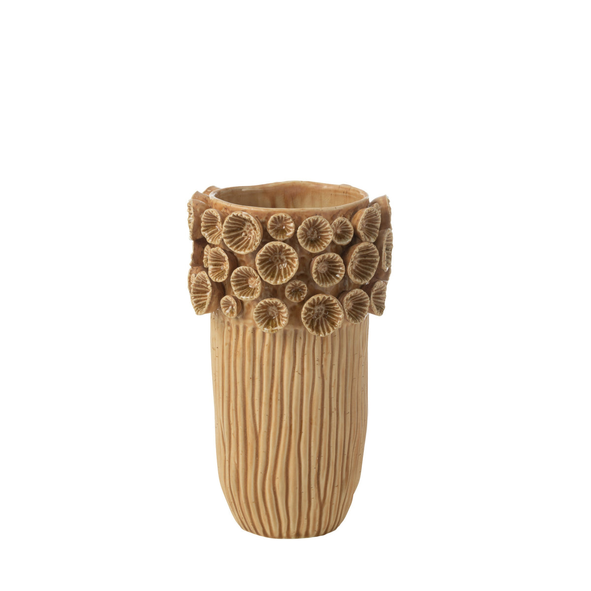 Vaso Corallo Alto Argilla Ocra Piccolo L19,5xP18,5xH21,5cm J-Line