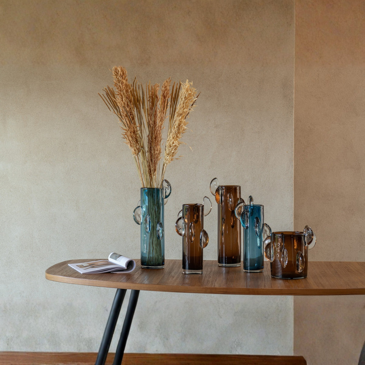 Vaso Steggy Basso Vetro Marrone J-Line