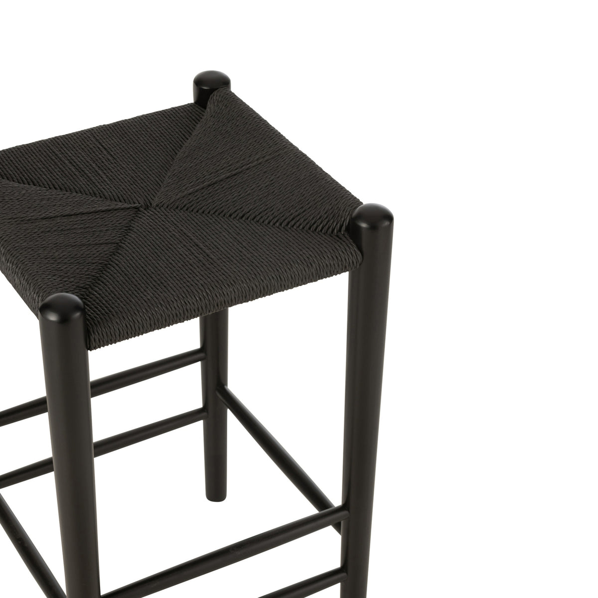 Sgabello da bar Oriental Legno di faggio/Corda Nero J-Line