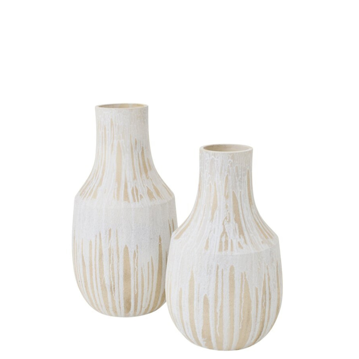 Vaso da terra in ceramica bianco/beige chiaro Large J-Line