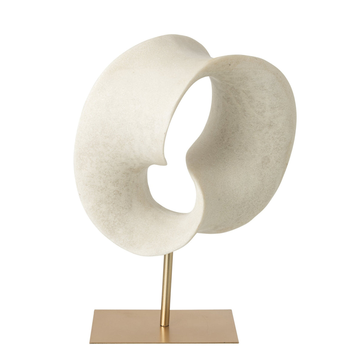 Decorazione Astratta in Resina Bianca/Oro Large J-Line