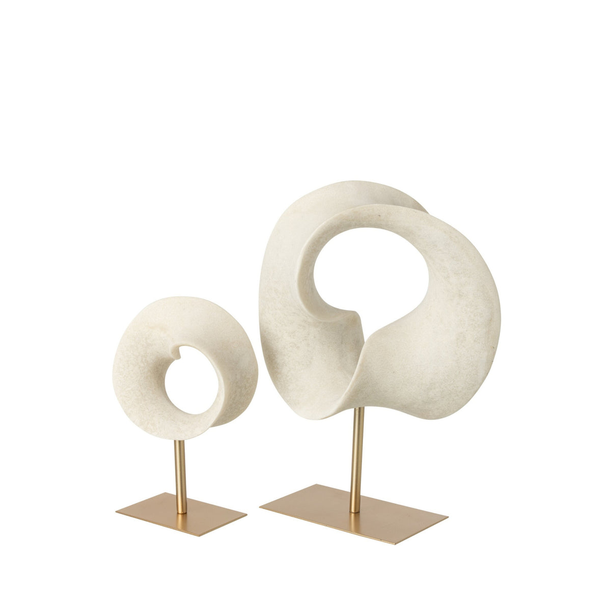 Decorazione Astratta in Resina Bianca/Oro Large J-Line