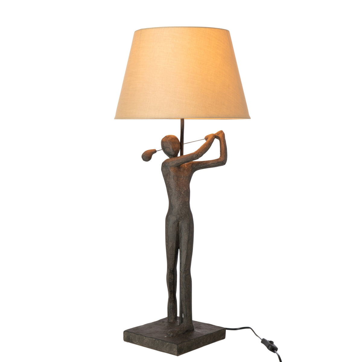 Lampada da tavolo Golfer in poliresina nera J-Line