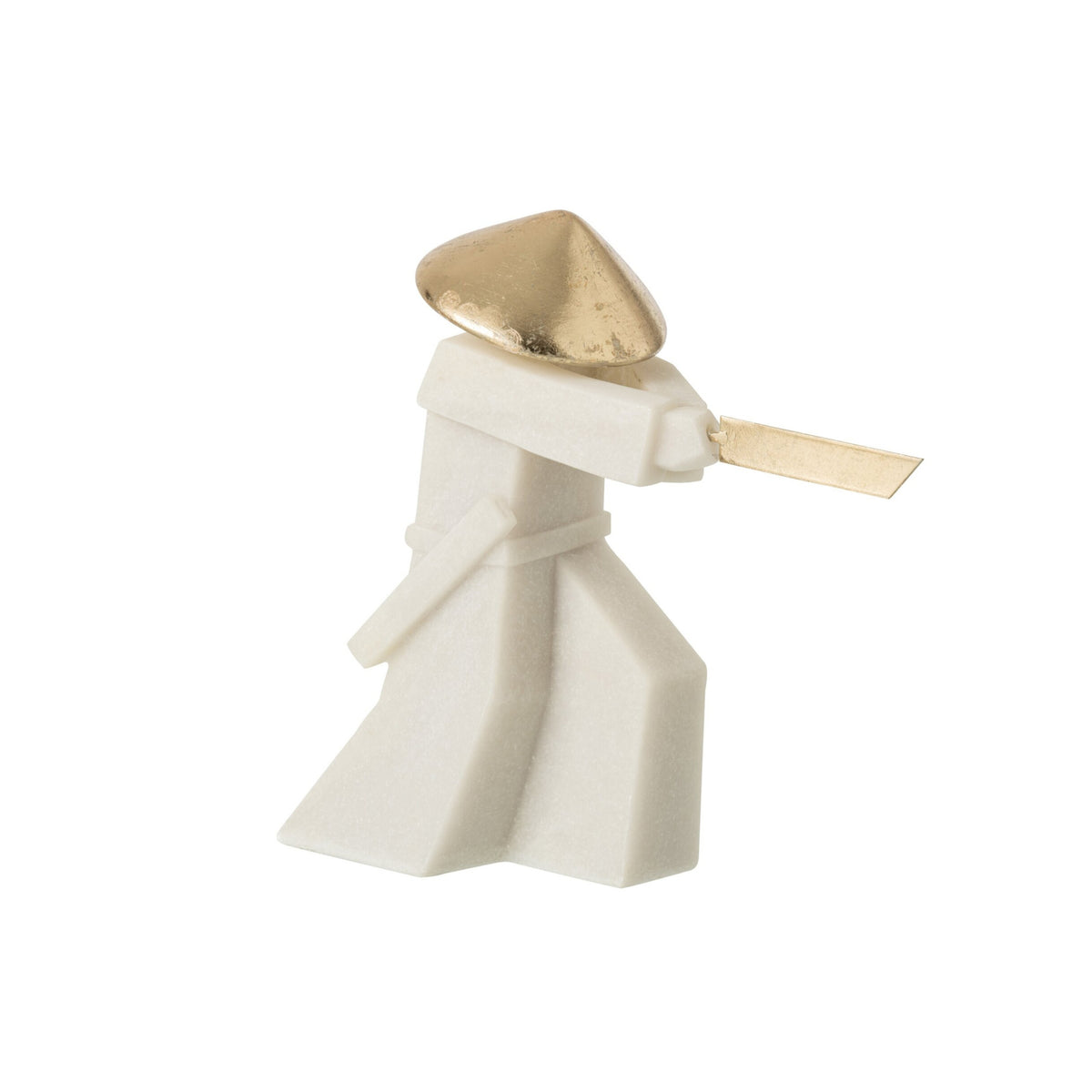 Statuetta Sport di Combattimento Resina Bianca/Oro J-Line