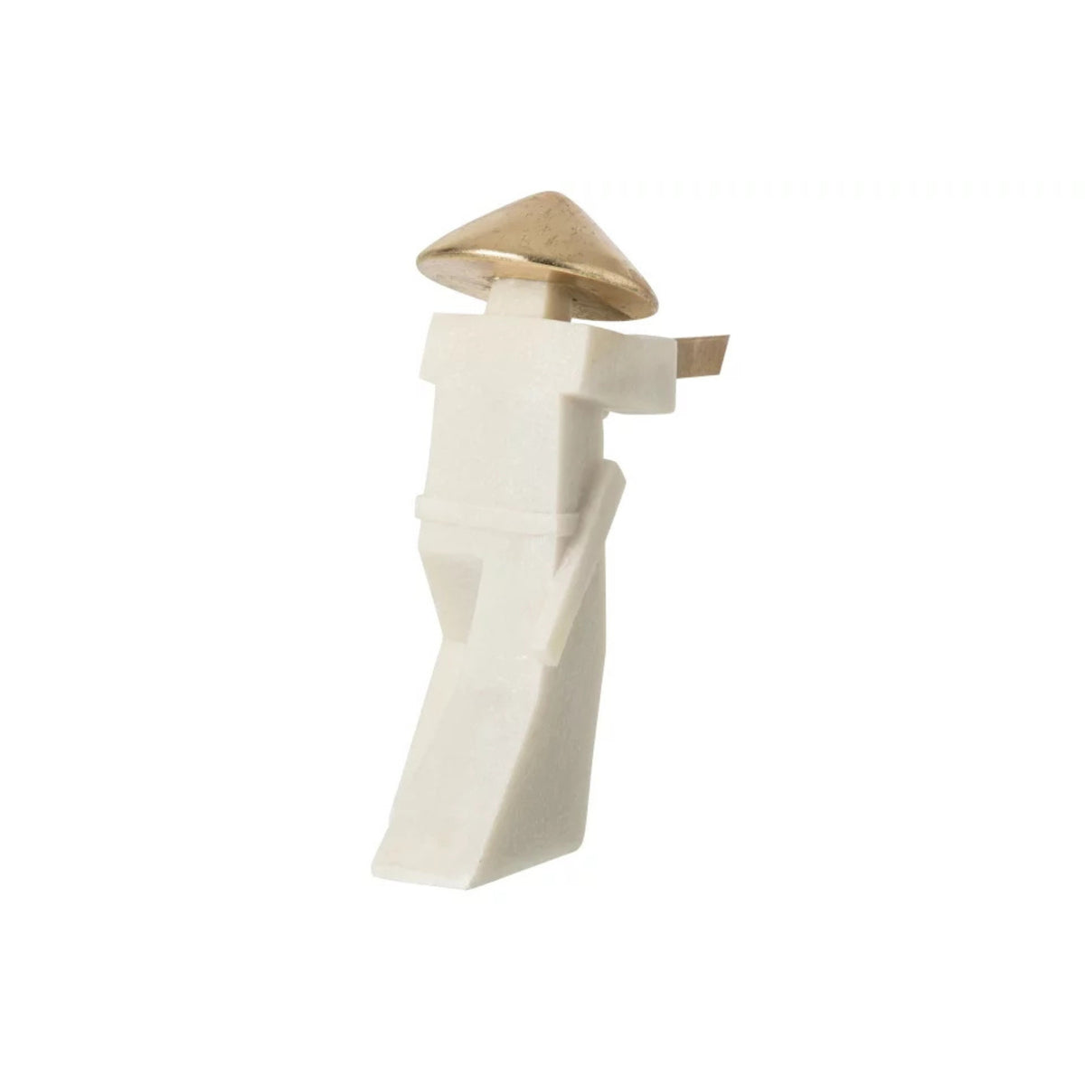Statuetta Sport di Combattimento Resina Bianca/Oro J-Line