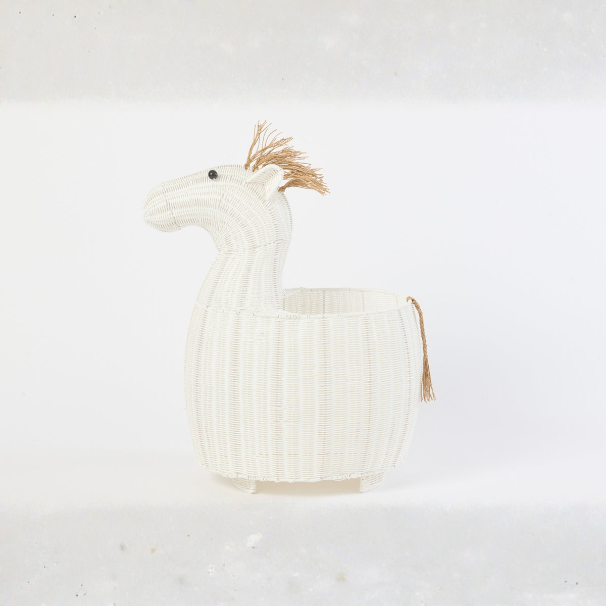 Cestino Cavallo in Plastica Bianco J-Line