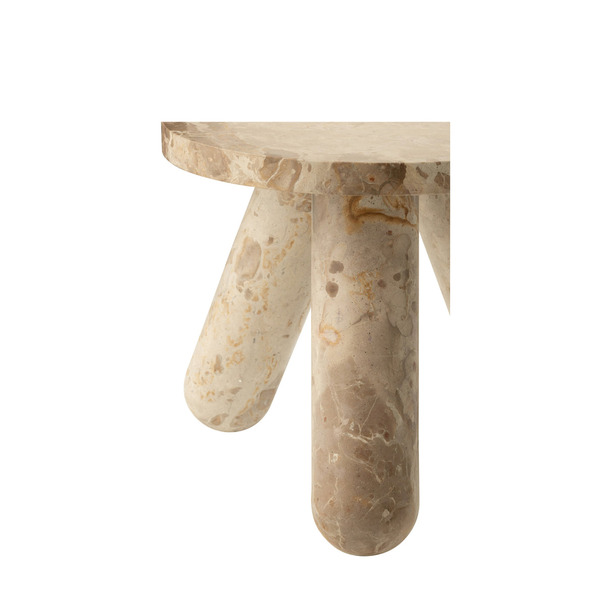 Tavolino rotondo in marmo beige J-Line