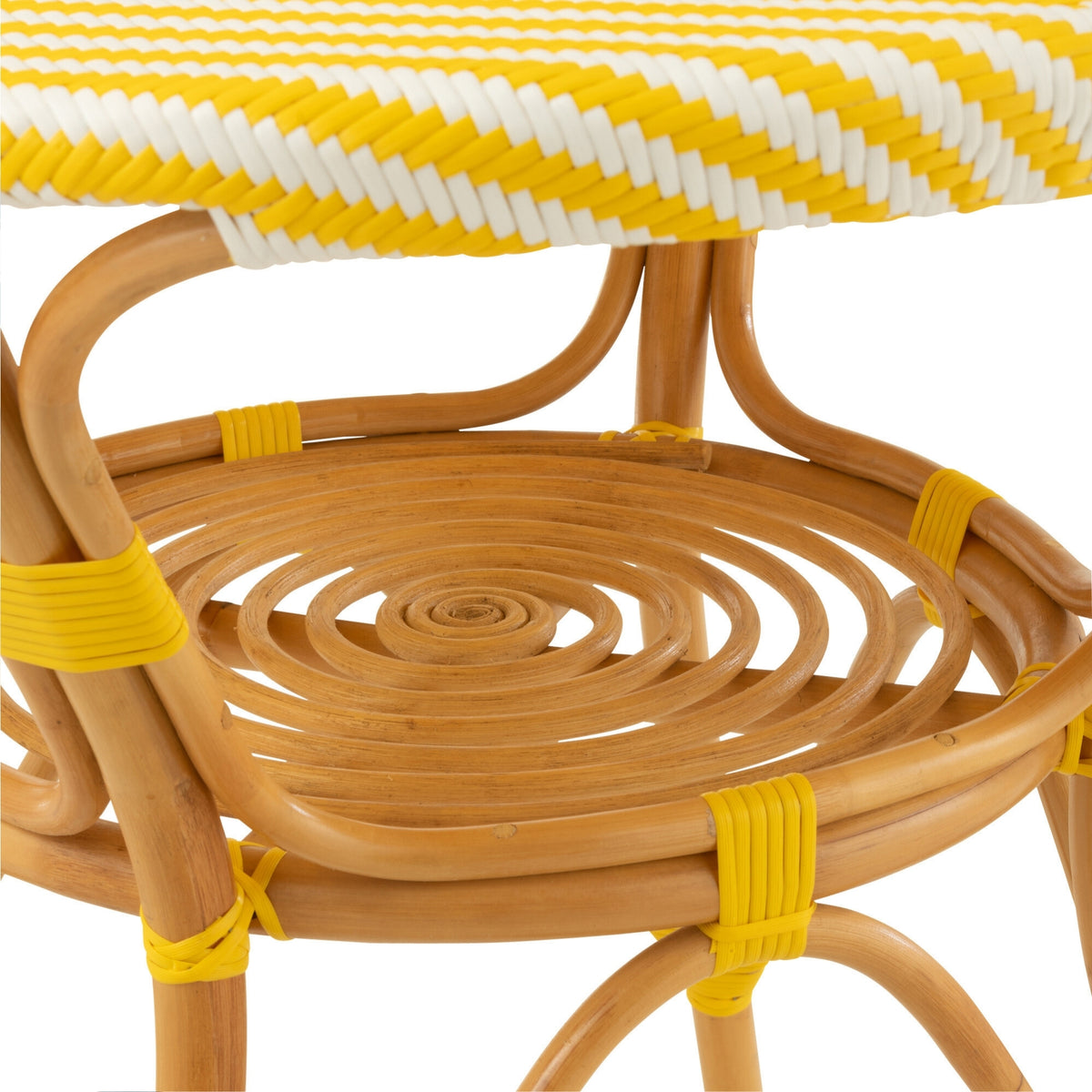 Tavolo da pranzo in rattan giallo/bianco J-Line
