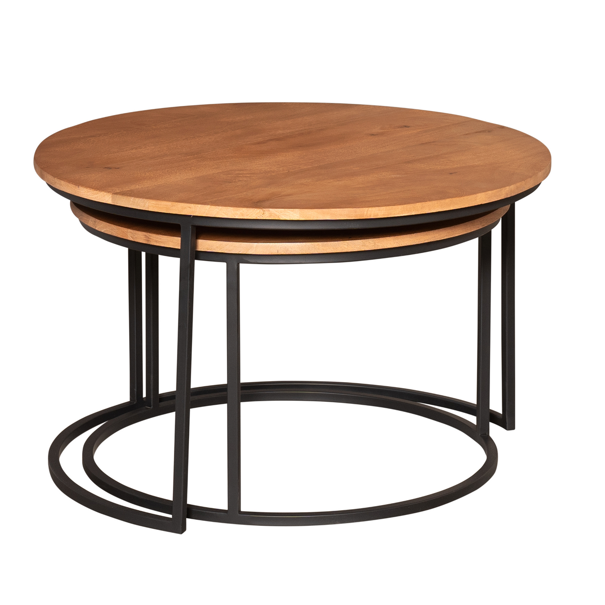 Set di 2 tavolini da salotto Madison in legno di mango naturale Starfurn