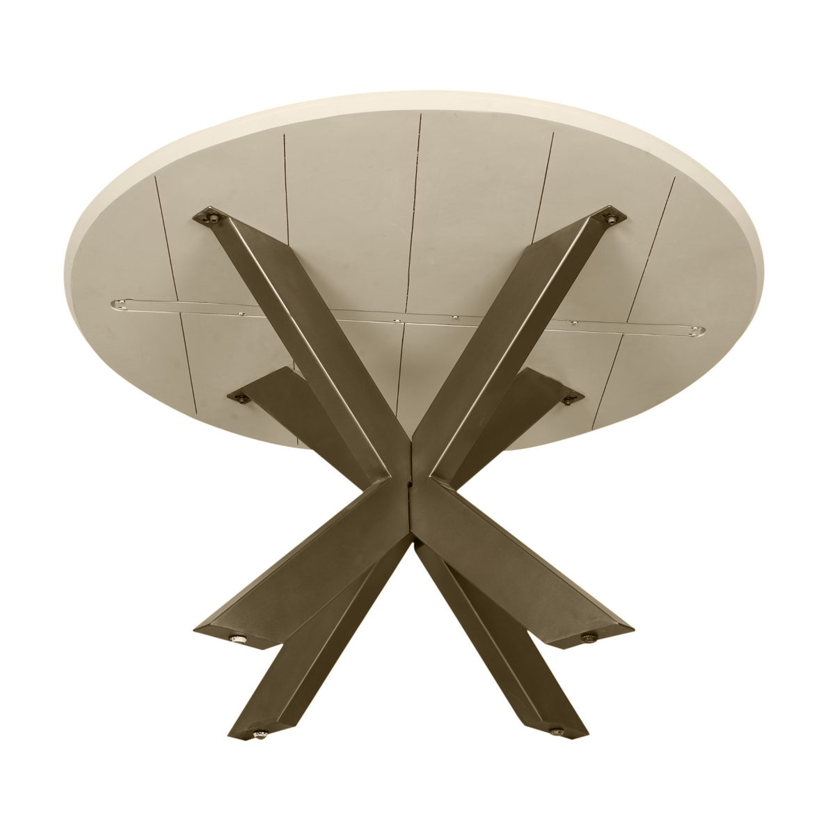 Tavolo da pranzo Madison in legno di mango color sabbia, rotondo, 130 cm, Starfurn