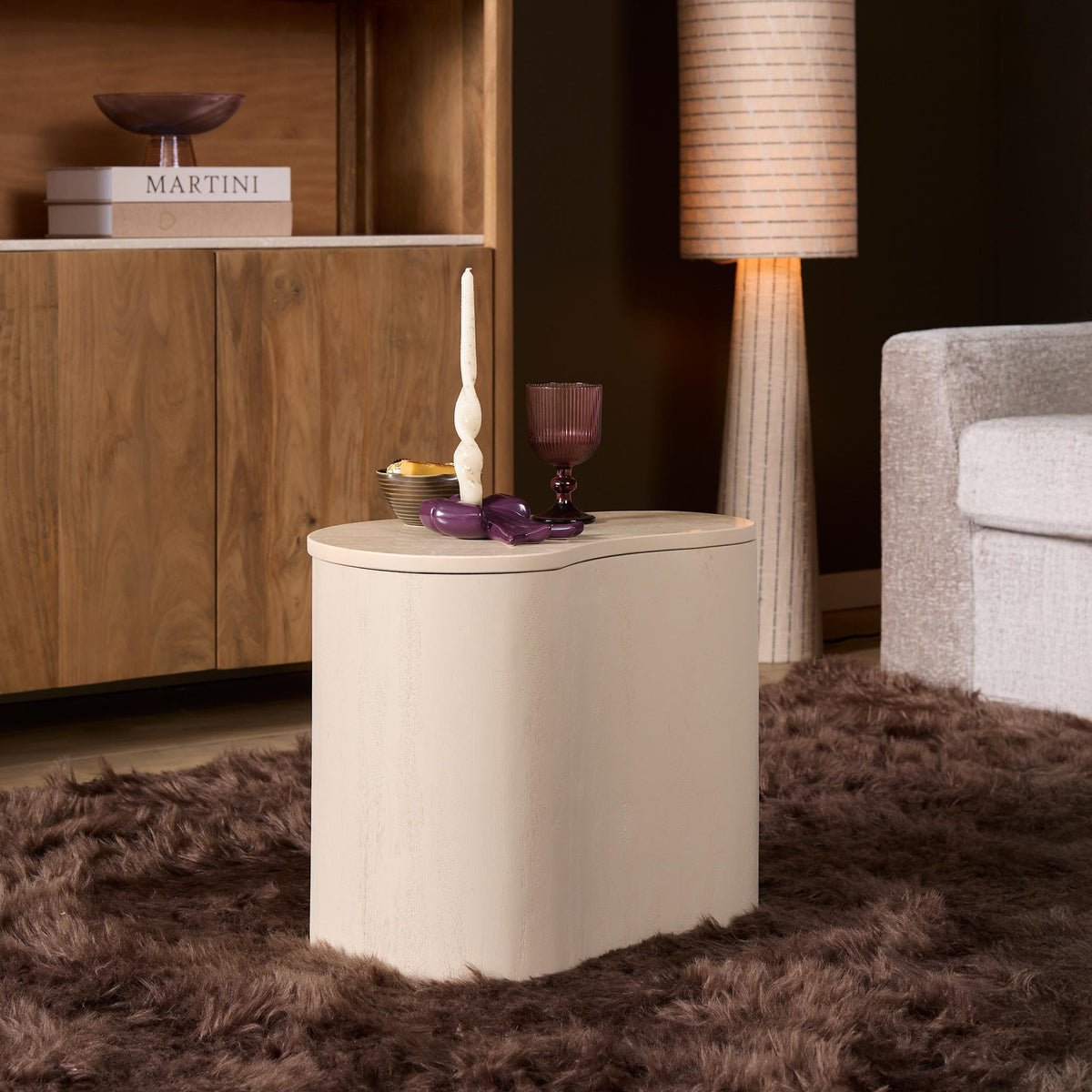 Tavolino da salotto Lovi in legno di mango color sabbia 50 cm Starfurn