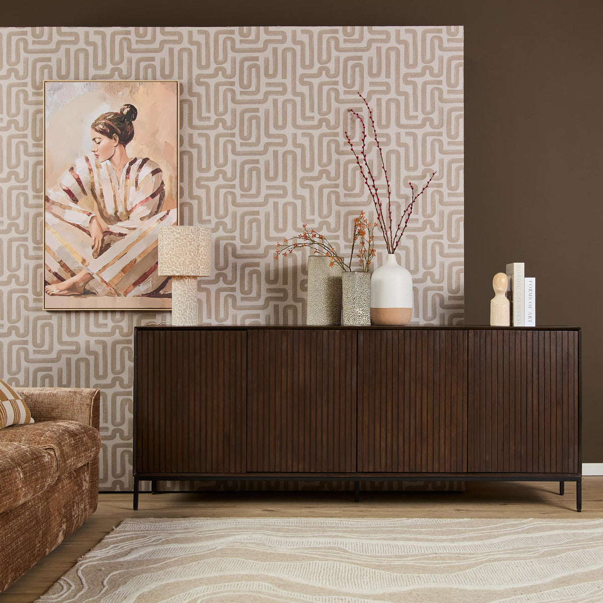 Credenza Madison in legno di mango marrone 210 cm Starfurn