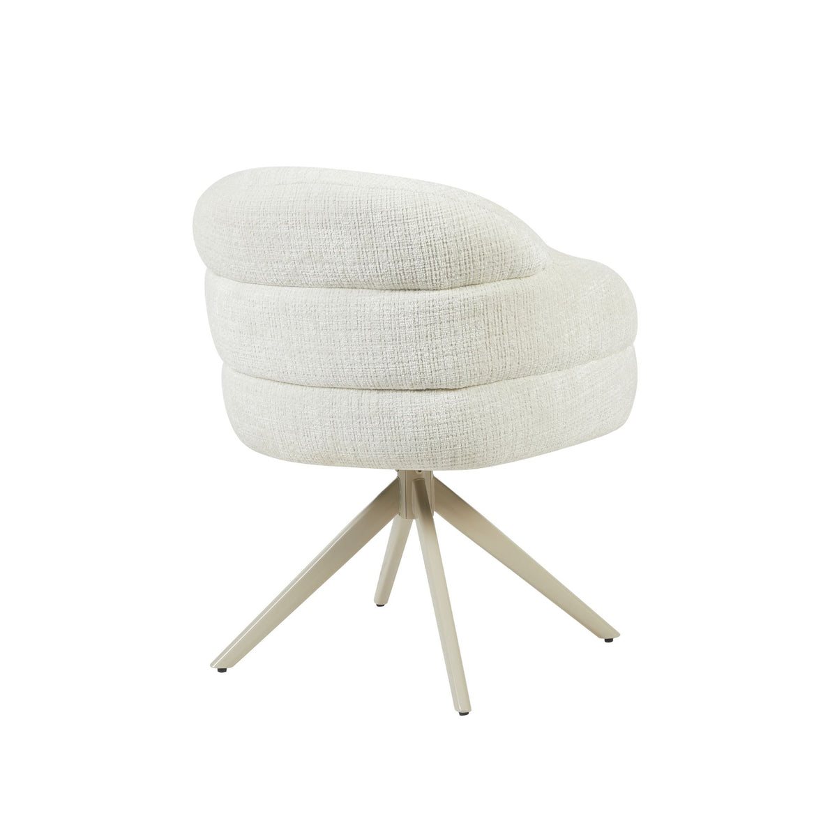 Sedia da pranzo Bella in tessuto bianco sporco con braccioli Starfurn