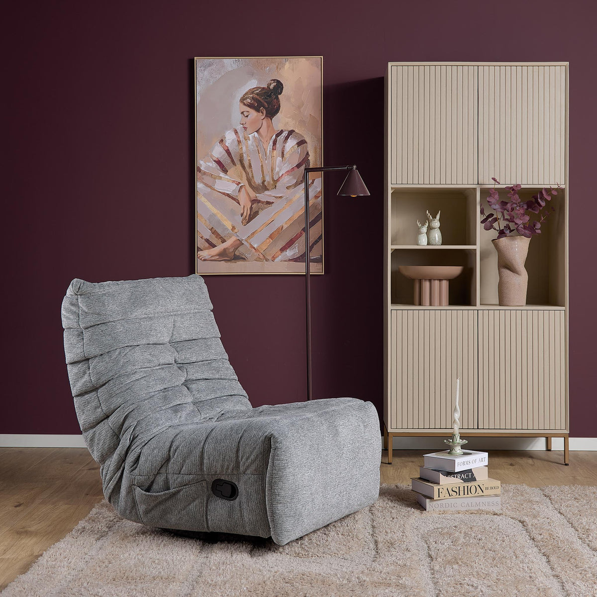 Poltrona relax Zen Tessuto Grigio Starfurn