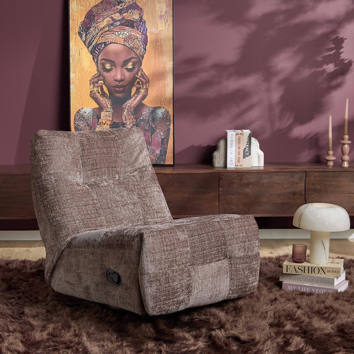 Poltrona relax Chill in tessuto Clay Starfurn