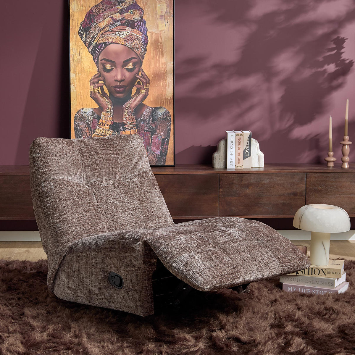 Poltrona relax Chill in tessuto Clay Starfurn