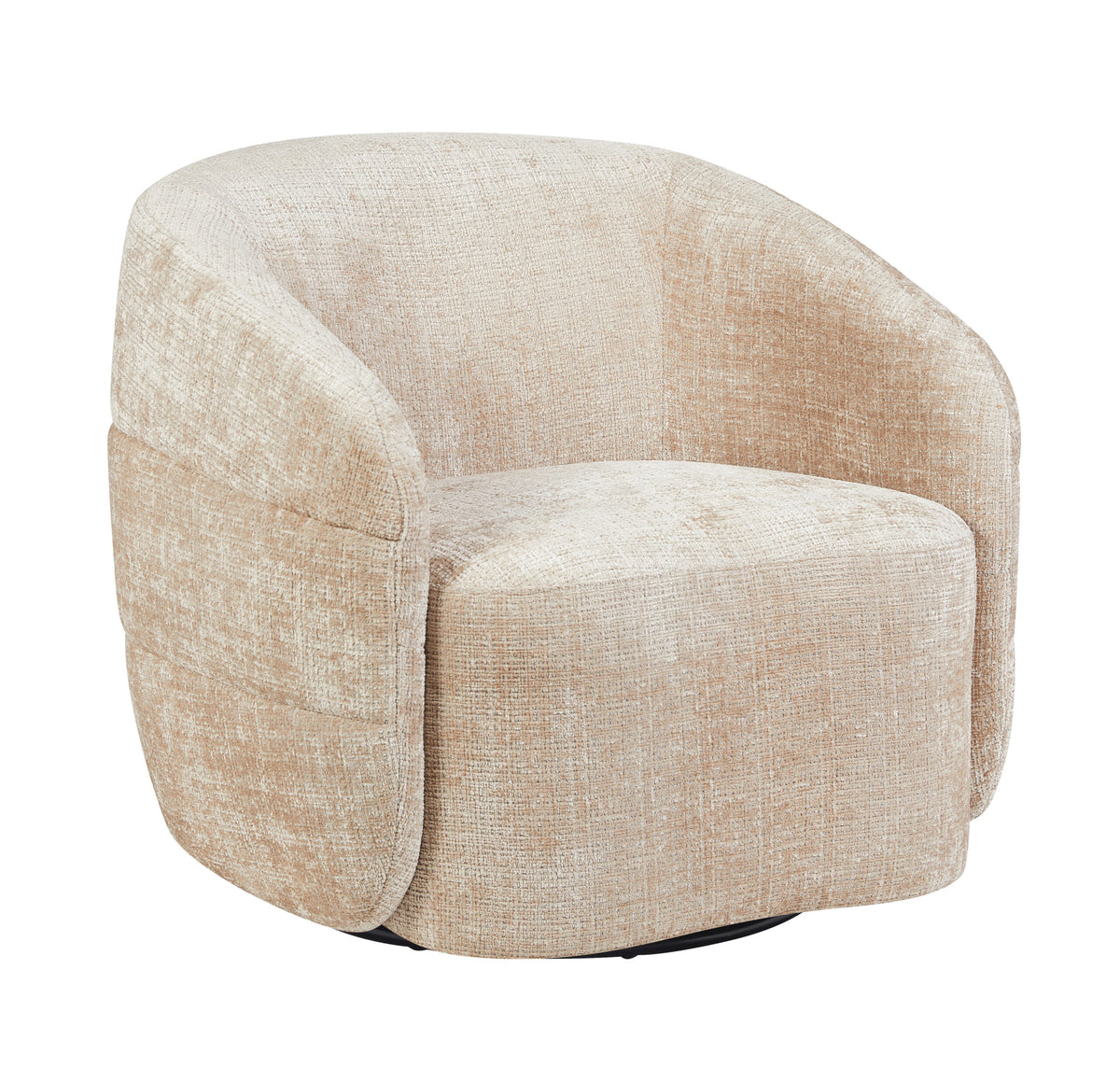 Poltrona Yara girevole in tessuto beige Starfurn