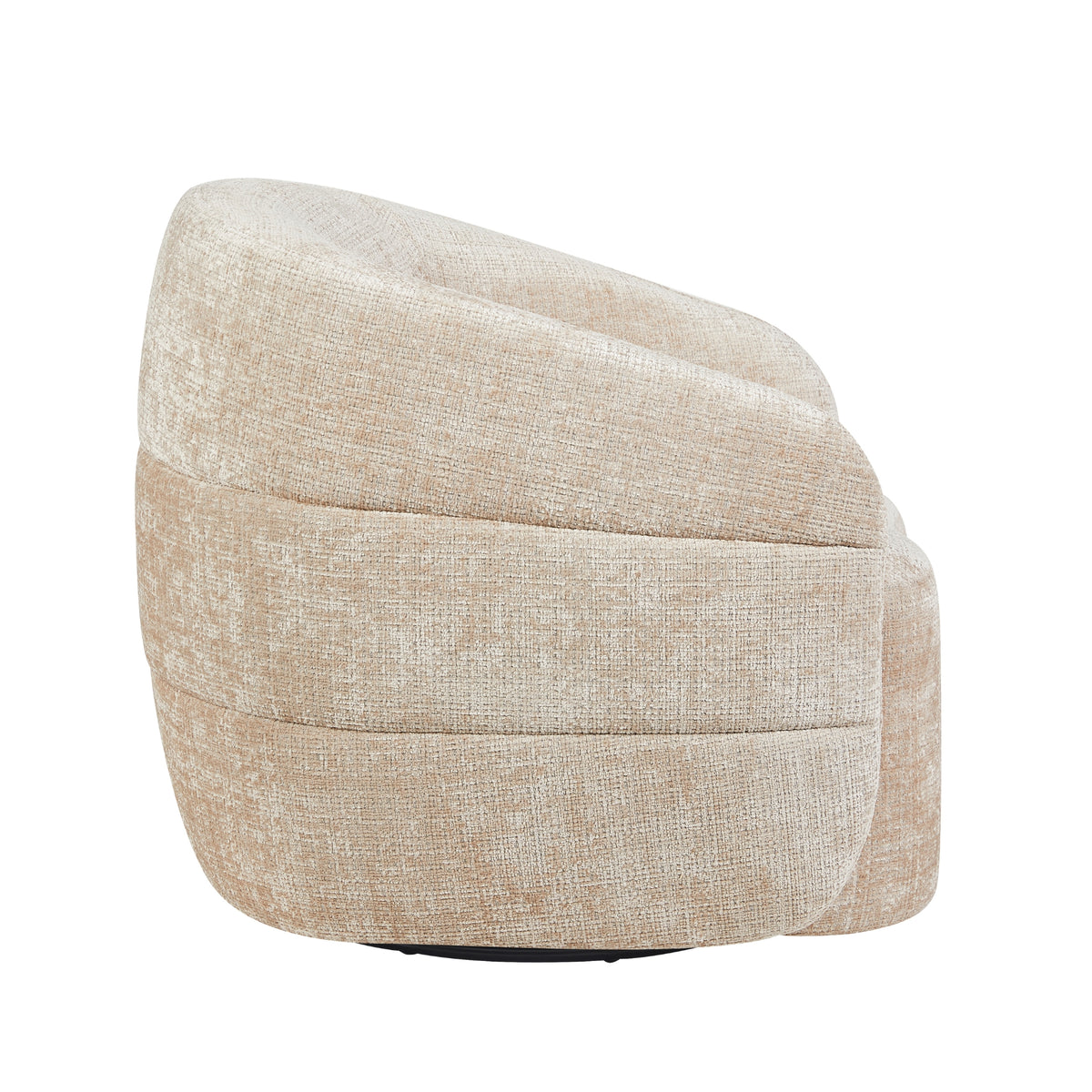 Poltrona Yara girevole in tessuto beige Starfurn