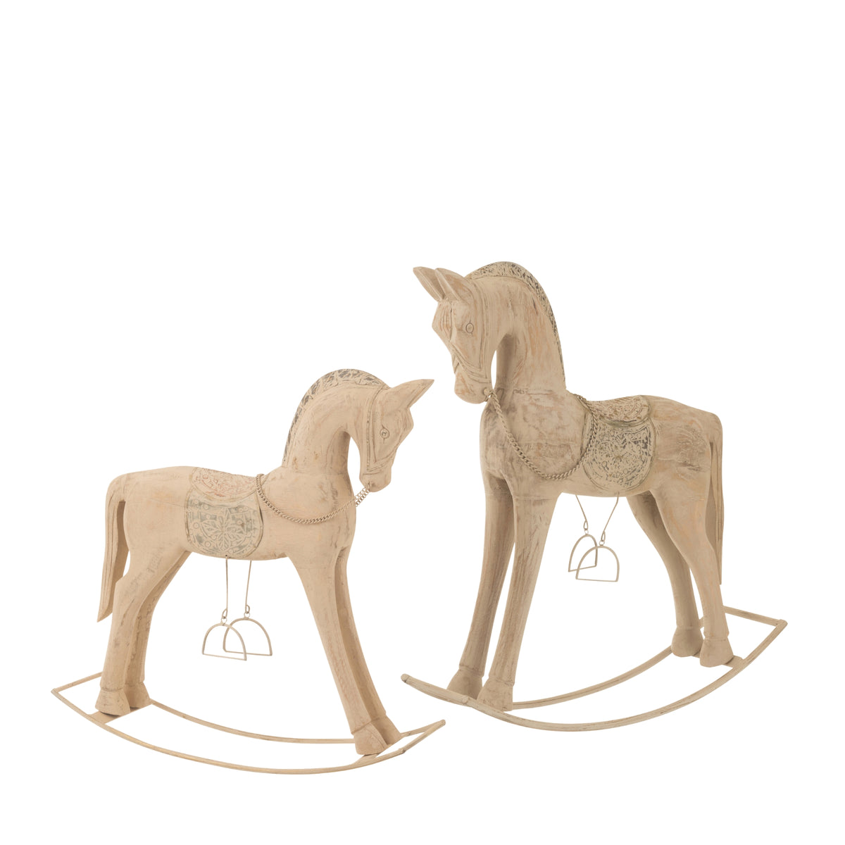 Cavallo a dondolo Topo Legno di mango Naturale Piccolo J-Line