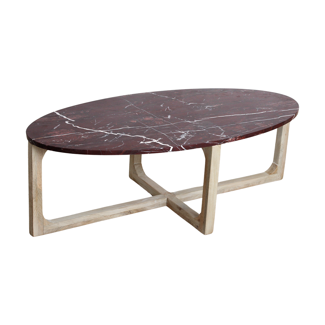 Tavolino da salotto ovale in marmo ‘Cherry’ Raw Materials