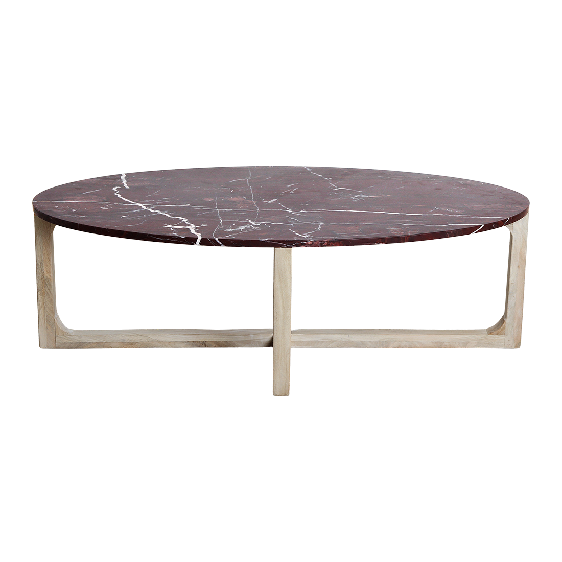 Tavolino da salotto ovale in marmo ‘Cherry’ Raw Materials