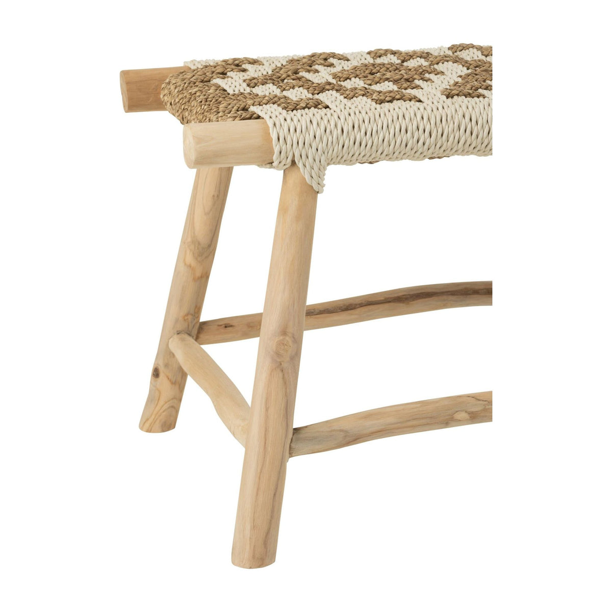 Divano Waverly Legno di Teak/Paglia di Mare Naturale/Bianco J-Line