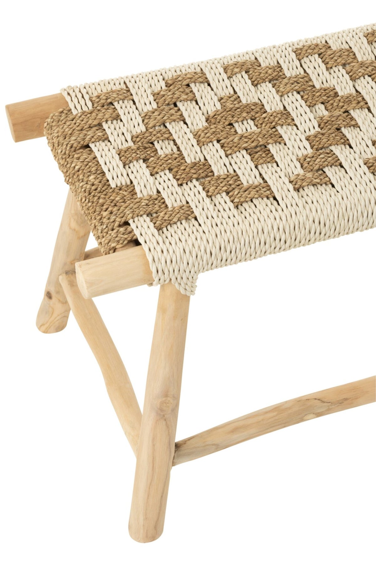 Divano Waverly Legno di Teak/Paglia di Mare Naturale/Bianco J-Line