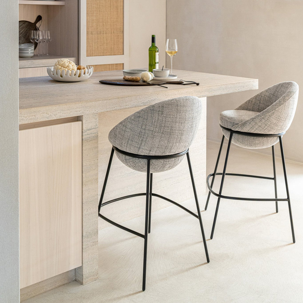 Sgabello da bar in ferro grigio/nero - J-Line