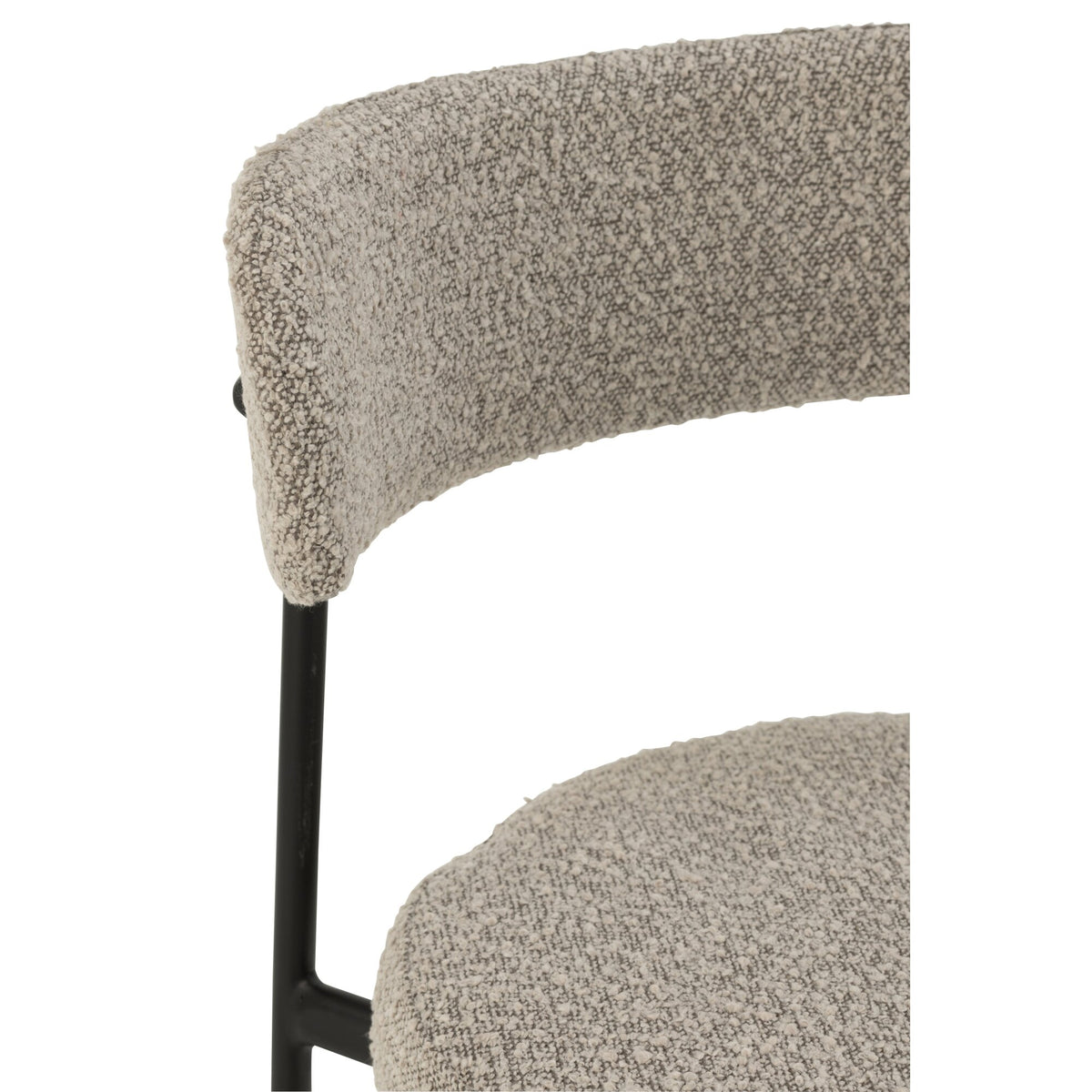 Sgabello da bar Boucle Multistrato/Poliestere Grigio/Nero J-Line