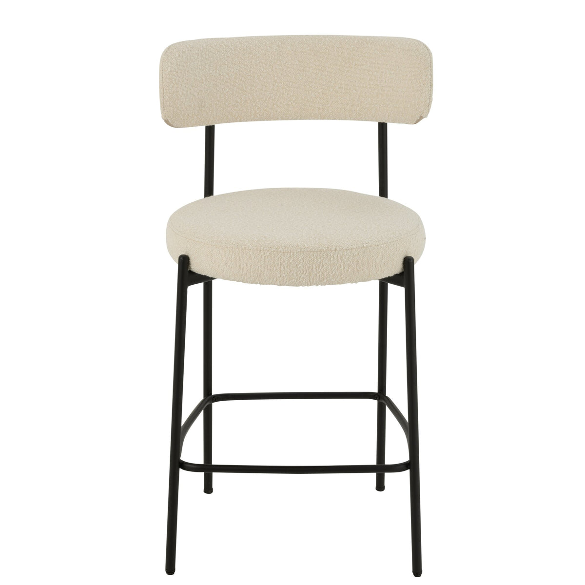 Sgabello da bar Boucle Multistrato/Poliestere Bianco/Nero J-Line