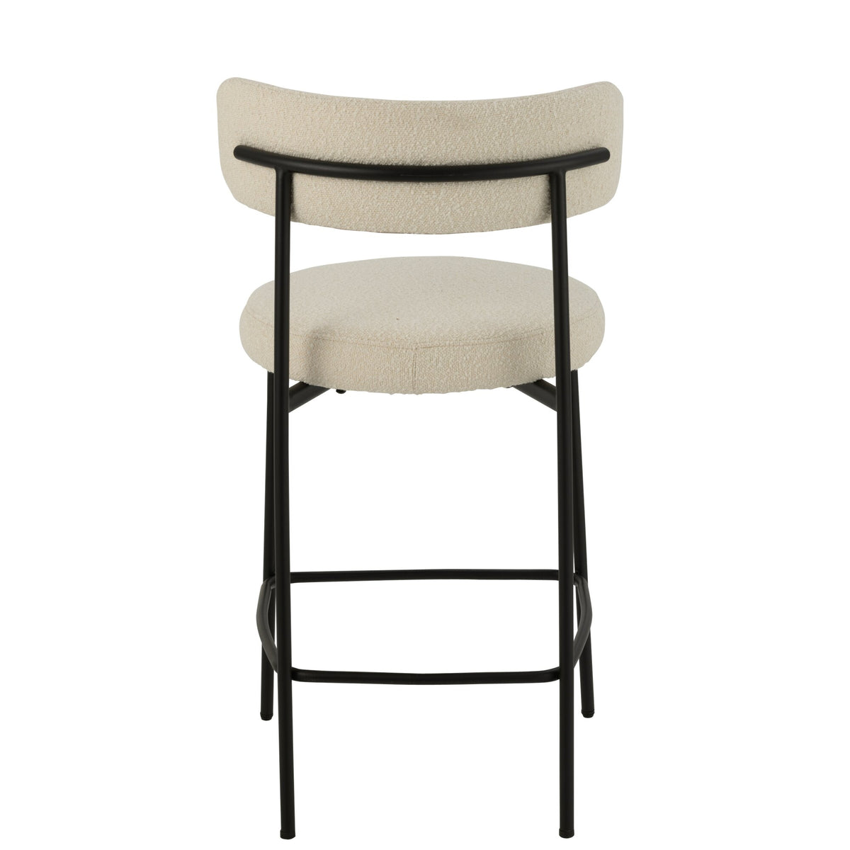 Sgabello da bar Boucle Multistrato/Poliestere Bianco/Nero J-Line