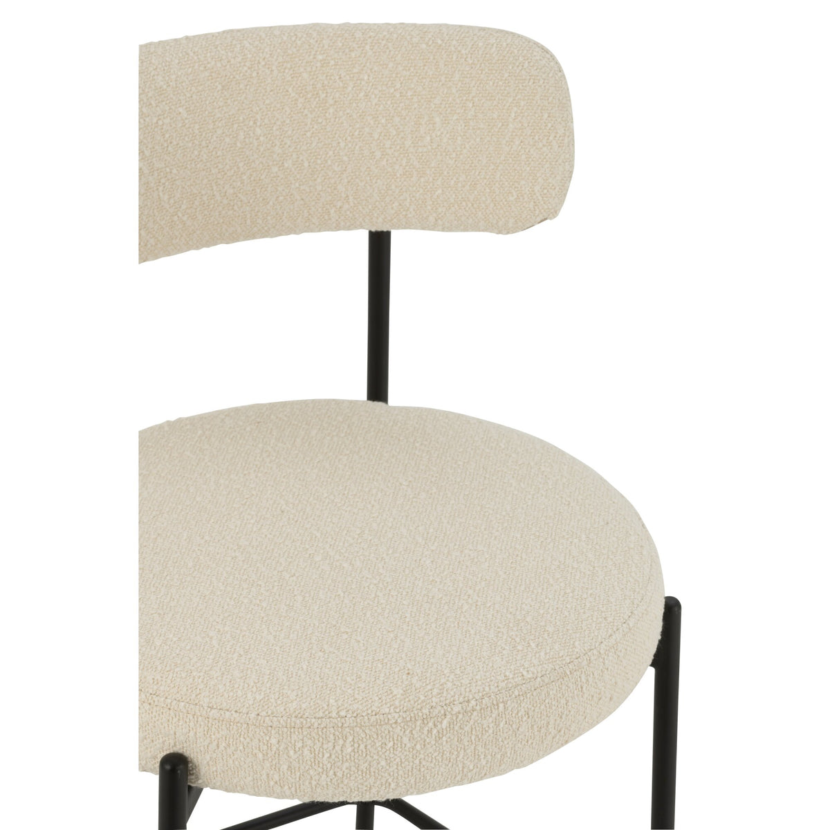 Sgabello da bar Boucle Multistrato/Poliestere Bianco/Nero J-Line