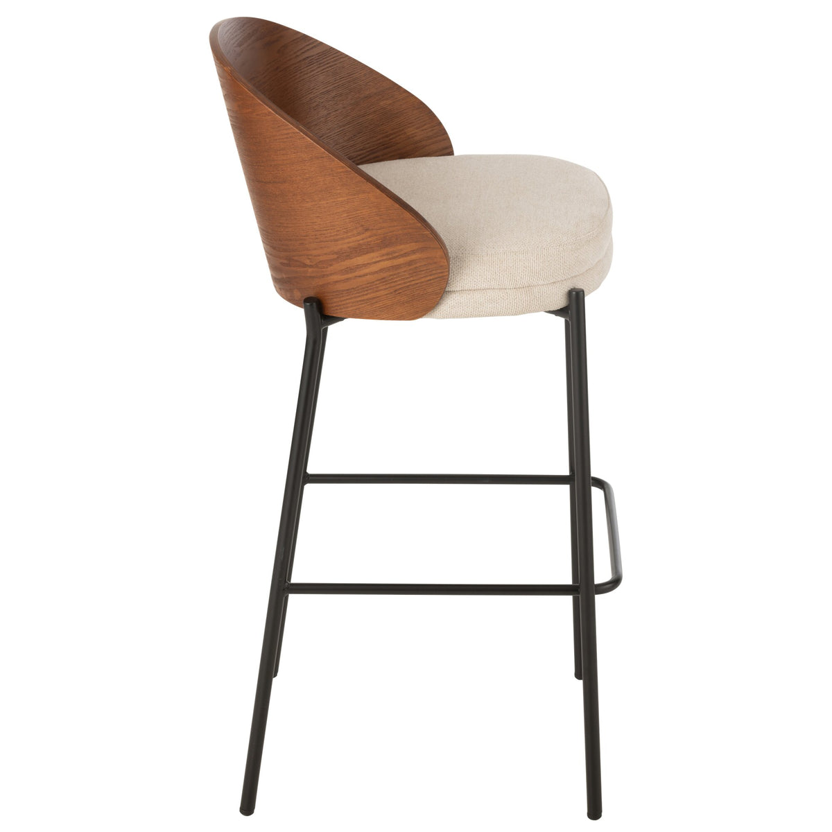 Sgabello da bar Lone Multistrato/Metallo Marrone/Beige J-Line