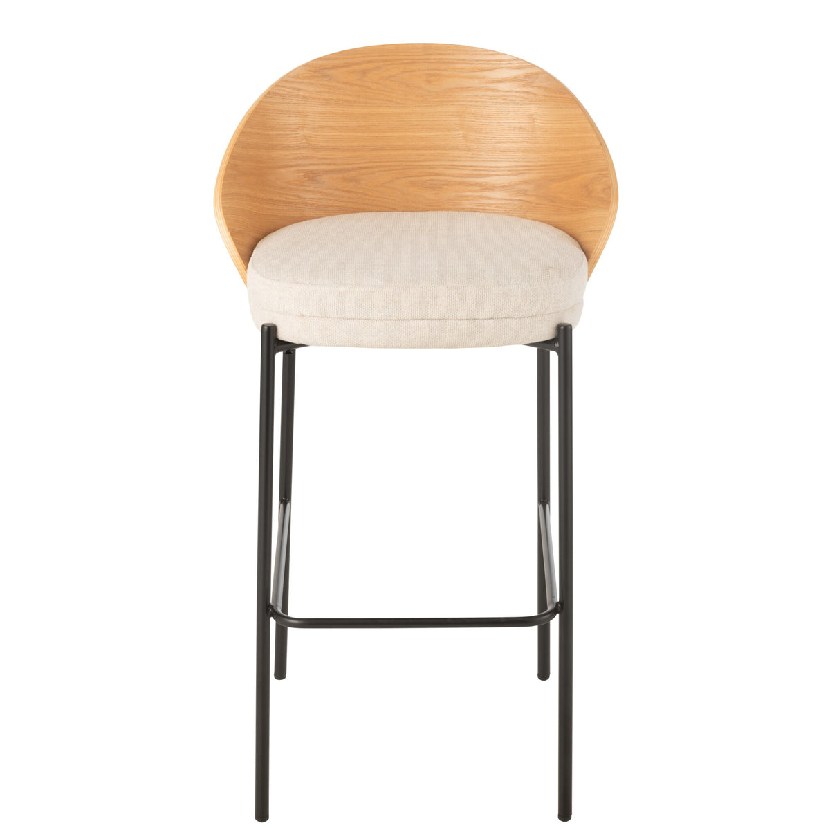 Sgabello da bar Lone Multistrato/Metallo Naturale/Beige J-Line