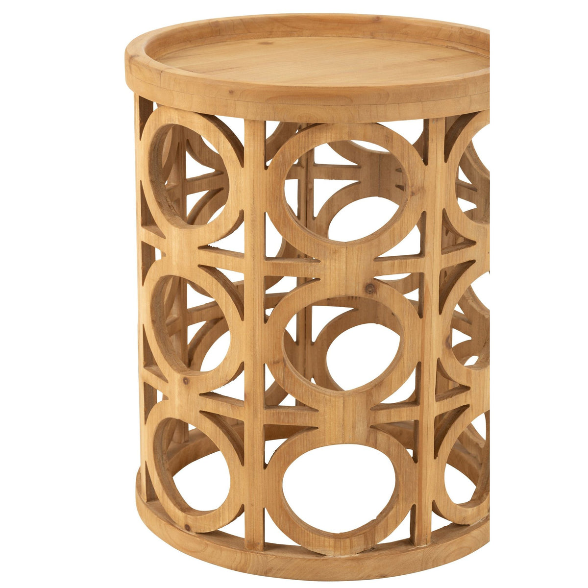 Bijzettafel Gekerfd Sparhout/Mdf Naturel J-Line