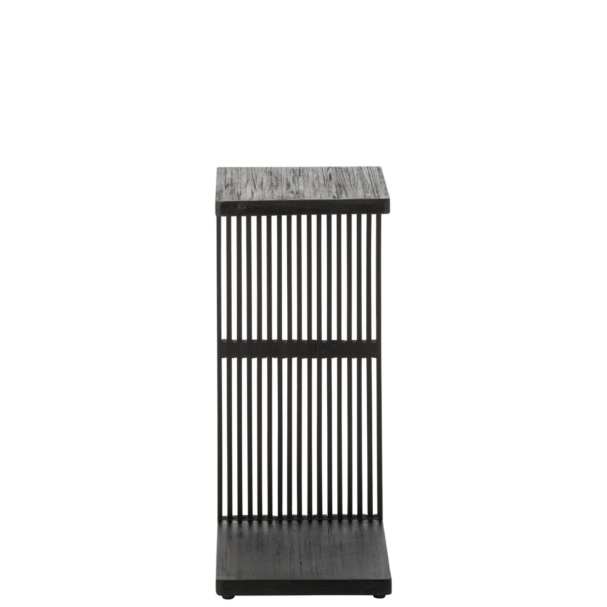 Tavolino a doghe in legno riciclato nero J-Line