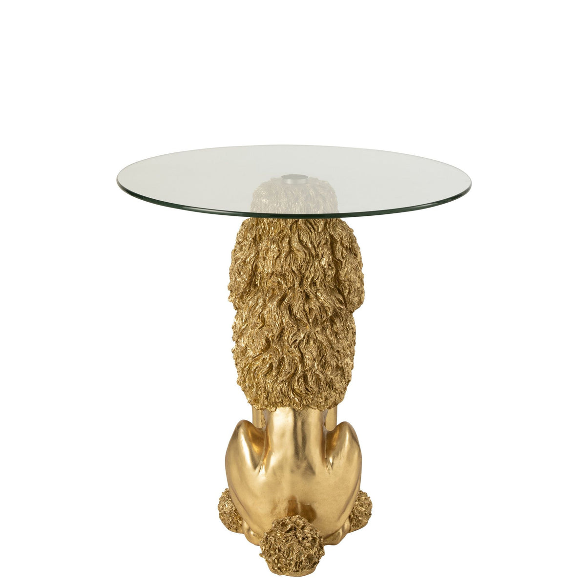 Bijzettafel Poedel Rond Polyresin Goudkleurig J-Line