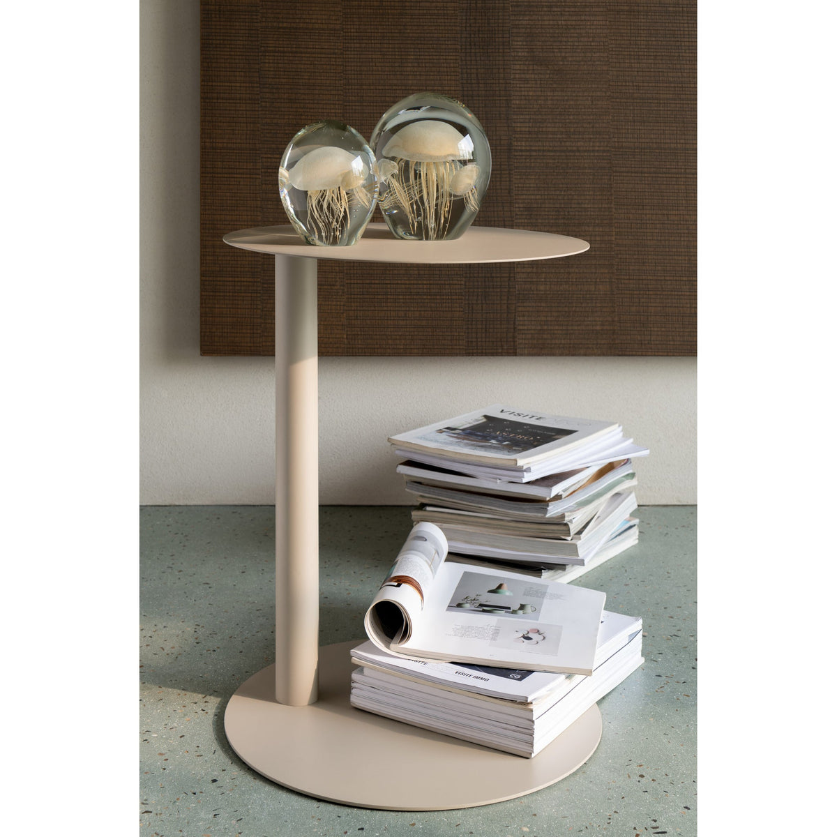 Tavolino Rotondo Metallo Beige J-Line