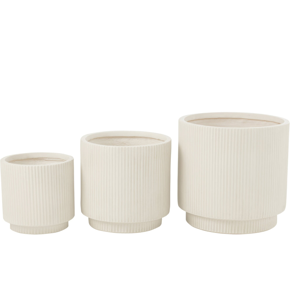 Set di 3 vasi in argilla Misty bianchi J-Line