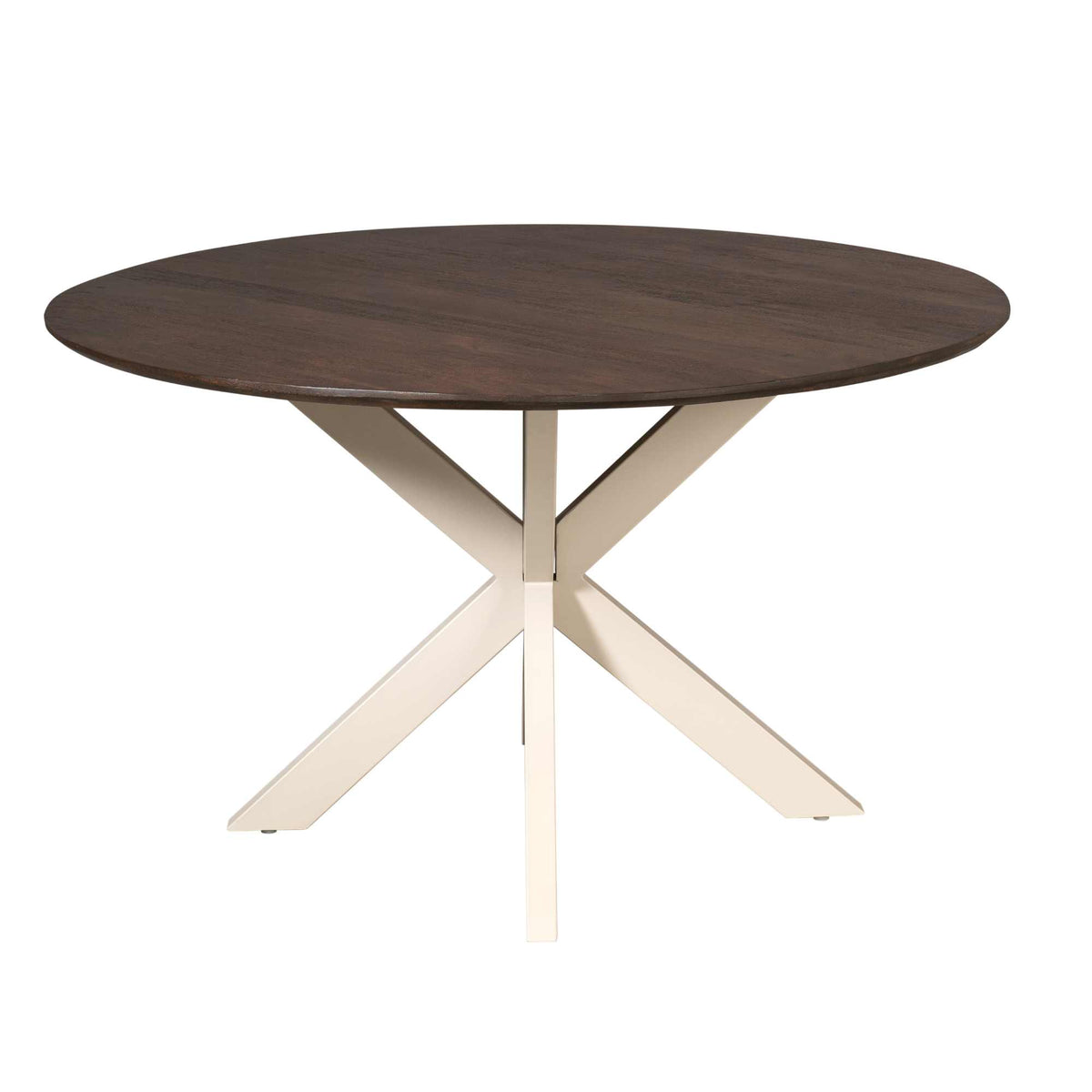 Eettafel Madison 150cm van bovenaf met de nerftekening van het massieve bruine mangohout