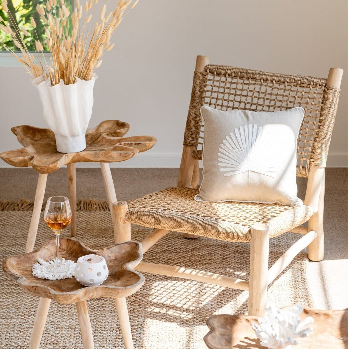 Poltrona Vita Legno di Teak/Plastica Naturale J-Line