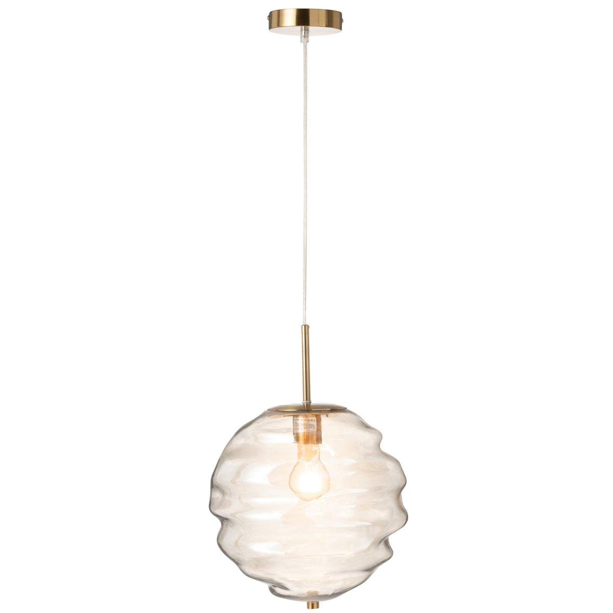Lampada a sospensione in vetro Luce Cognac J-Line