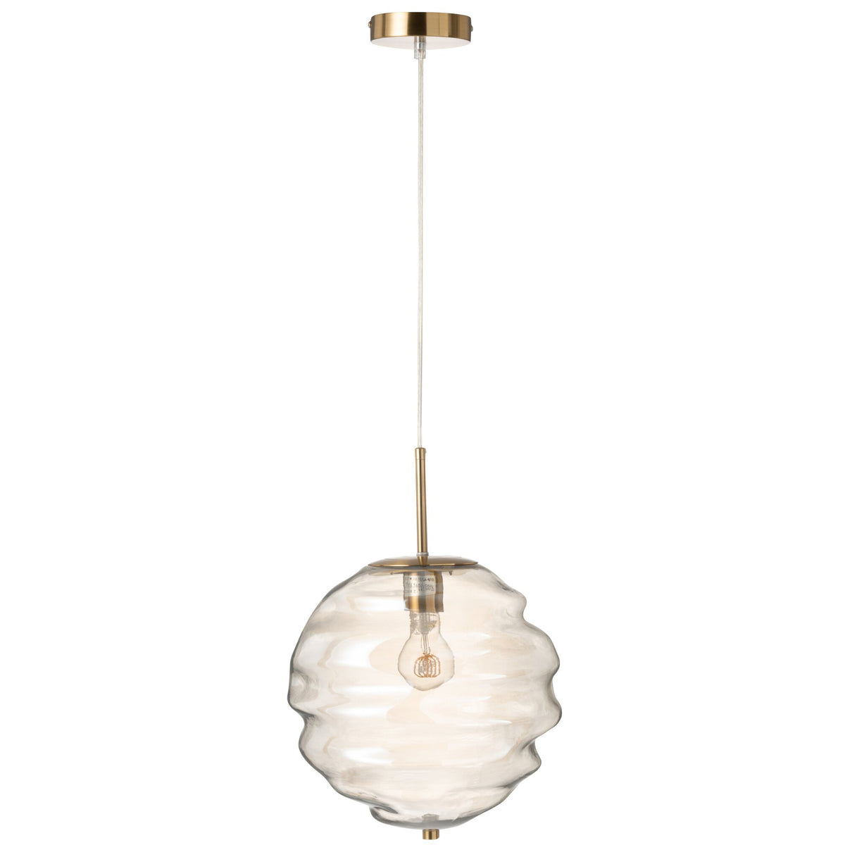 Lampada a sospensione in vetro Luce Cognac J-Line