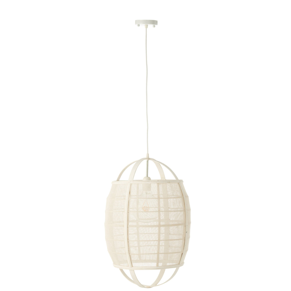 Lampada a sospensione Ion Lino/Bambù Bianco Piccola J-Line
