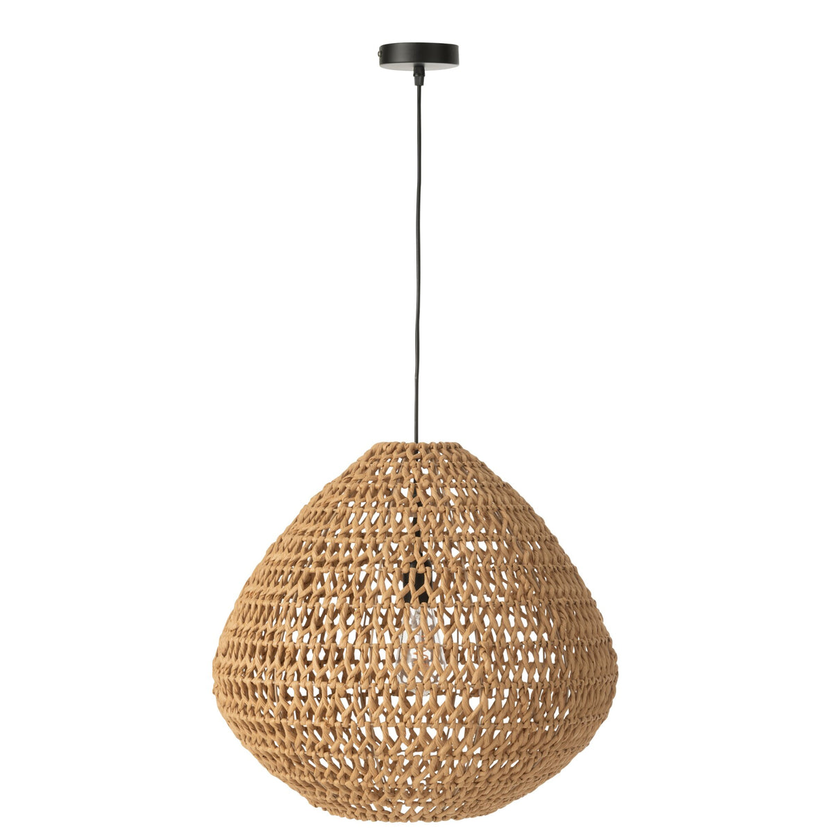 Lampada a sospensione in metallo intrecciato naturale J-Line